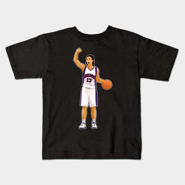 Steve Nash #13 Handle The Ball Kids T-Shirt by RunAndGow